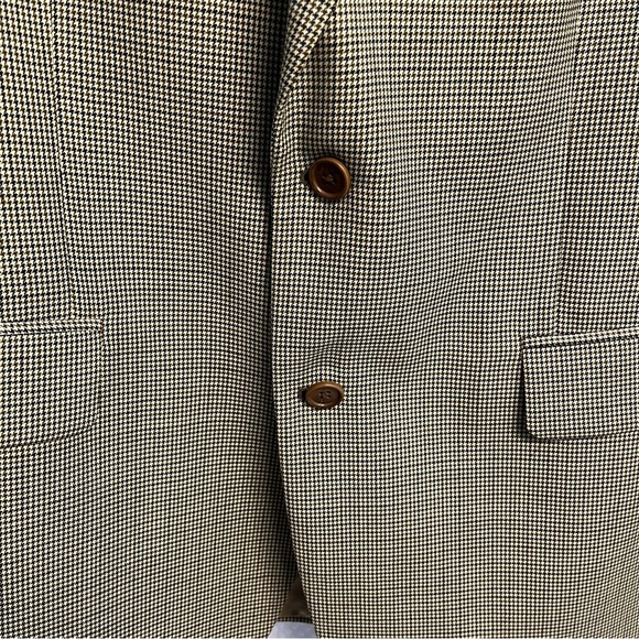 Loro Piana Brooks Brothers 100% Wool Men's Blazer in Black & beige Houndstooth - Picture 4 of 10